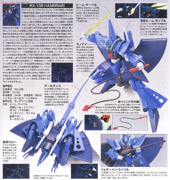 High Grade RX-139 Hambrabi Bandai