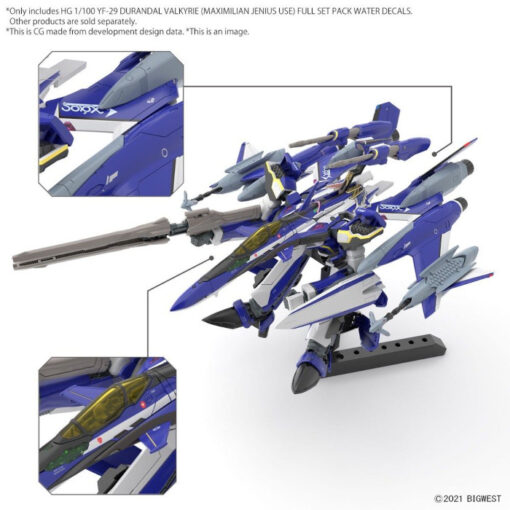 HG Macross YF-29 Durandal Valkyrie Jenius Water Decal
