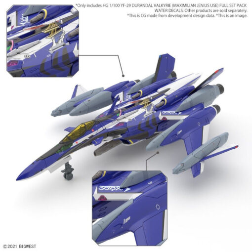 HG Macross YF-29 Durandal Valkyrie Jenius Water Decal
